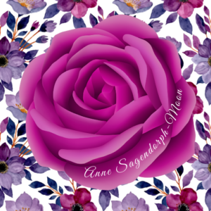 hot pink rose over watercolor flowers favicon Anne Sagendorph-Moon