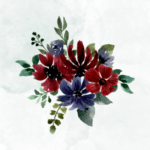 red and blue watercolor flower image placeholder testimonial