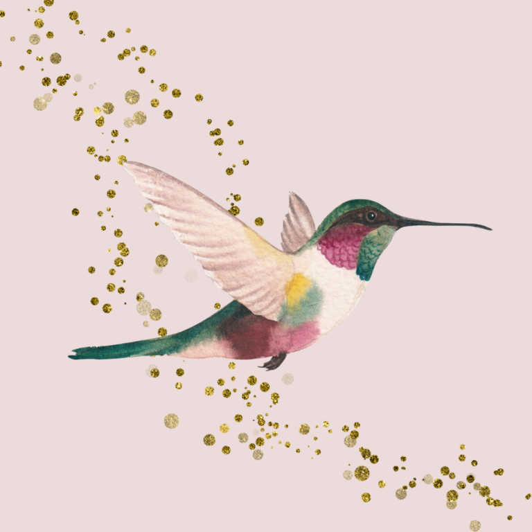 Beautiful hummingbird rich colors representing money and wealth