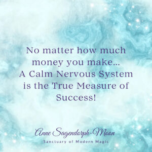 A calm nervous system is more measurable as success than money.